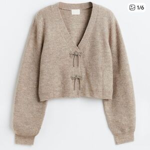 H&M Rhinestone Bow Cardigan